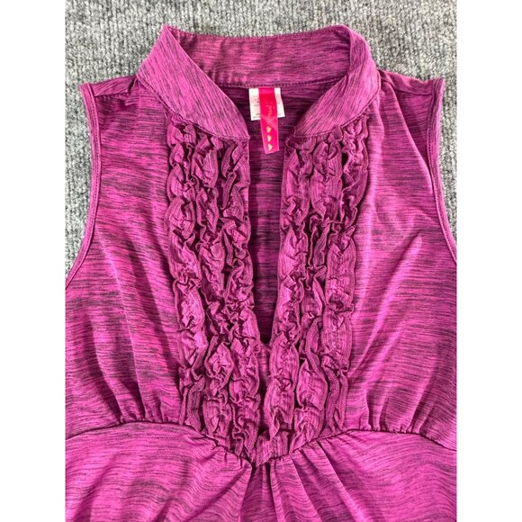 Heart Soul womens size Medium sleeveless blouse with ruffels V-neck and elastic - Picture 5 of 14